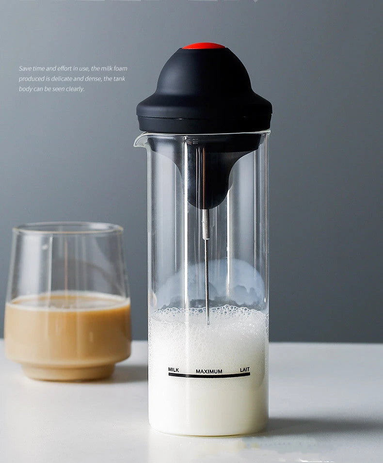 Electric Milk Frother with Glass Jar