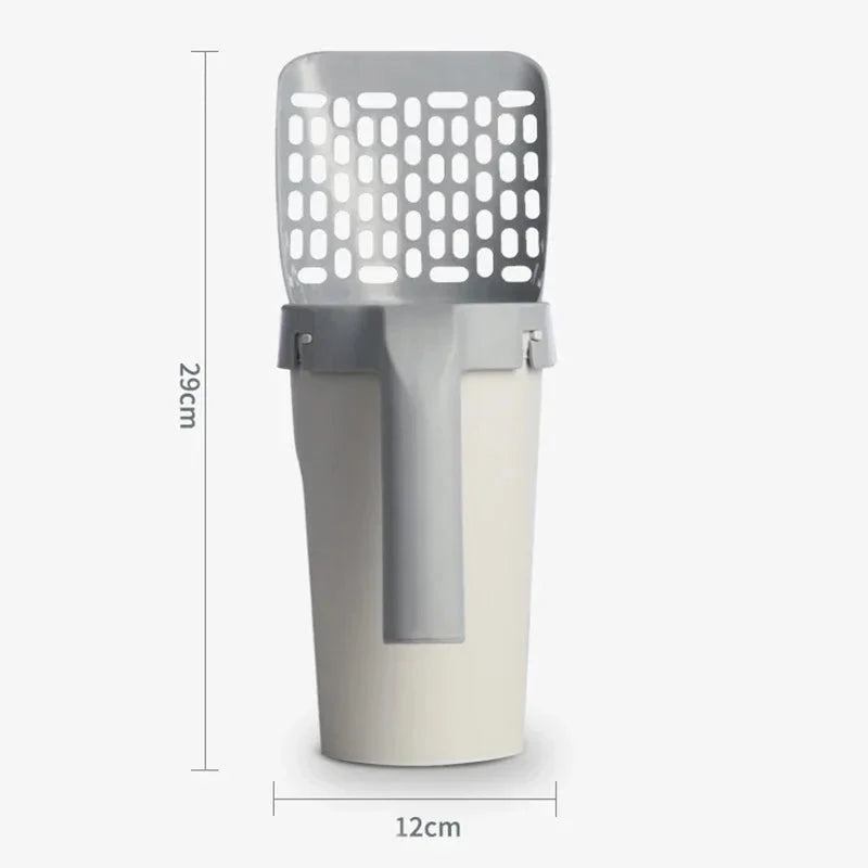 A gray and off-white plastic container or bin with a perforated top panel, shown on a light gray background with dimension lines indicating 29 cm height and 12 cm width.