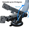 Black car mount with a max rotation of 270 degrees on a white background
