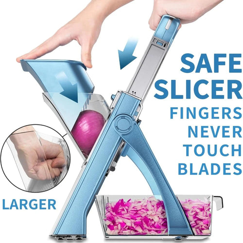Adjustable Mandoline Vegetable Slicer with Safety Guard