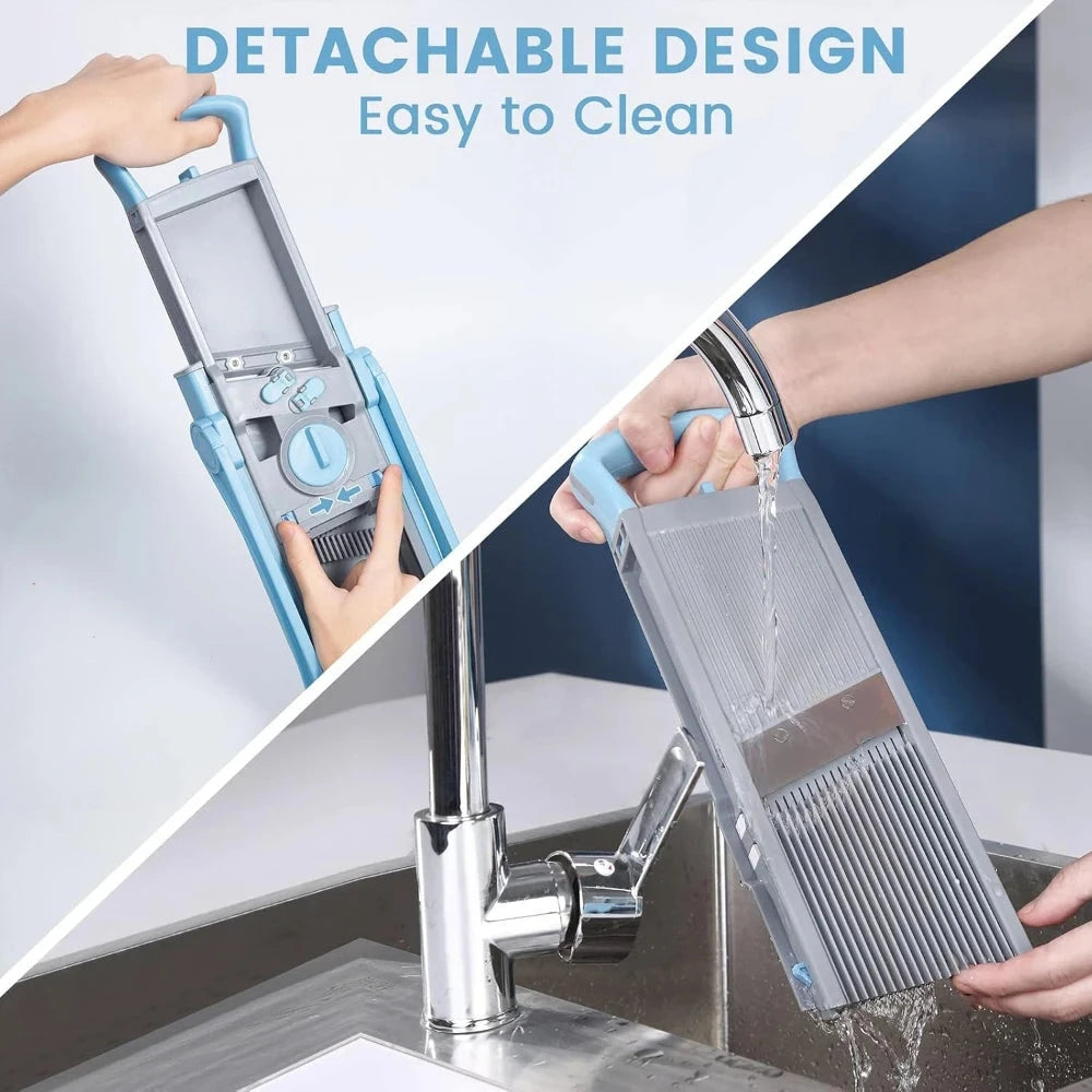 Adjustable Mandoline Vegetable Slicer with Safety Guard