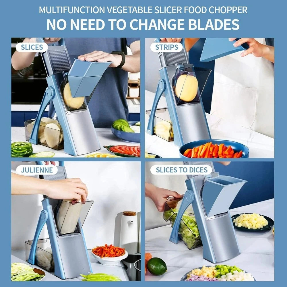 Adjustable Mandoline Vegetable Slicer with Safety Guard