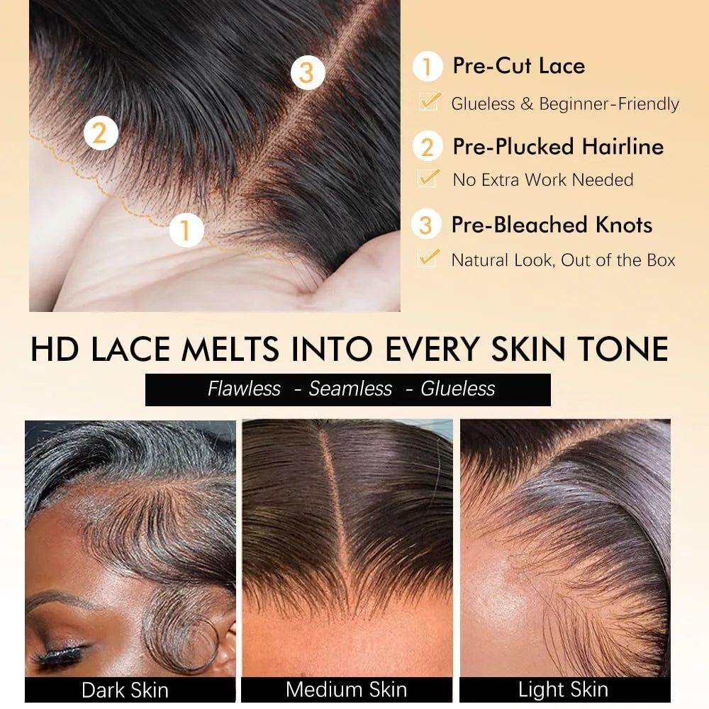 Glueless Deep Wave HD Lace Closure Wig | Pre-Plucked Human Hair Put On & Go - ANDYS