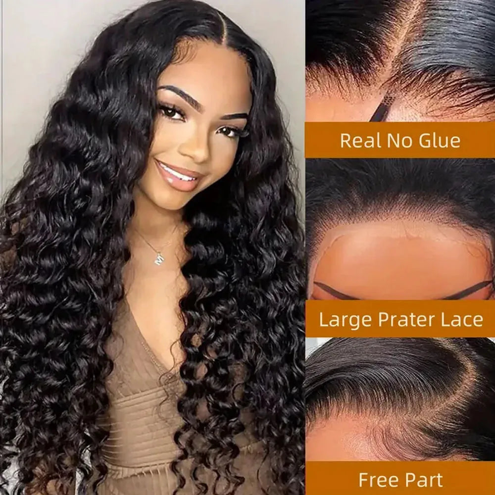 Glueless Deep Wave HD Lace Closure Wig | Pre-Plucked Human Hair Put On & Go - ANDYS