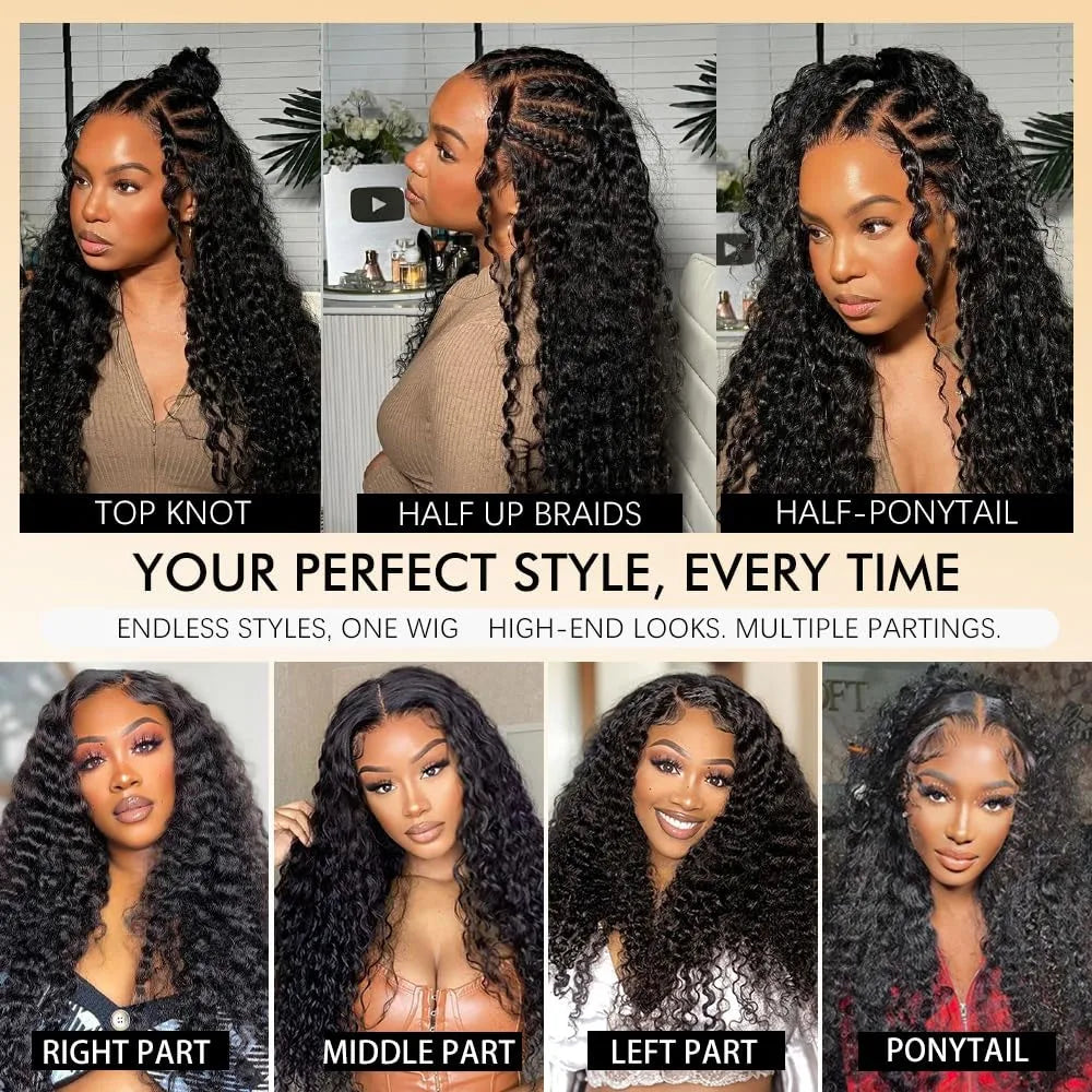 Glueless Deep Wave HD Lace Closure Wig | Pre-Plucked Human Hair Put On & Go - ANDYS