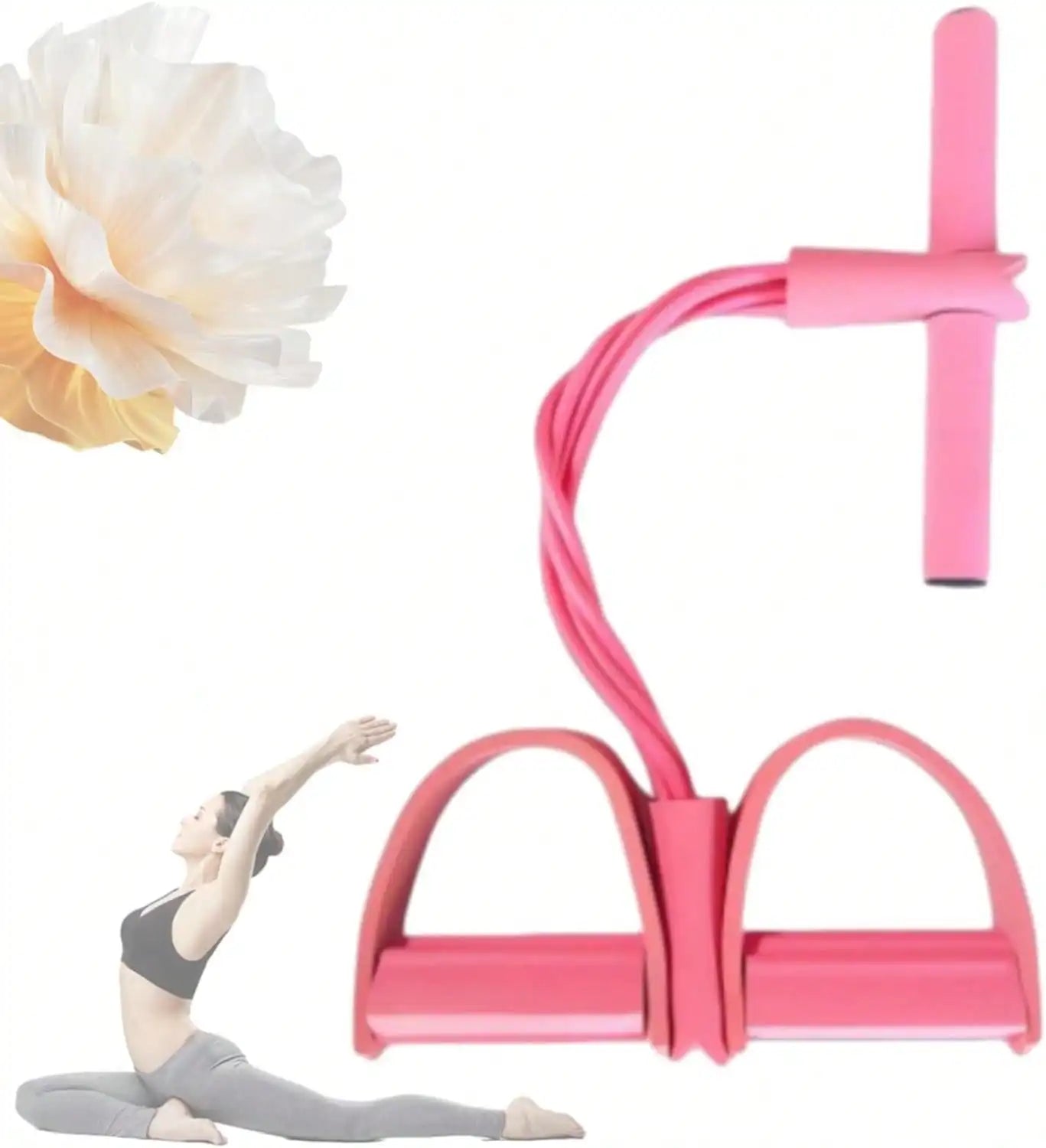 Pedal Resistance Band with Handles | Elastic Tension Rope Foot Pedal Puller