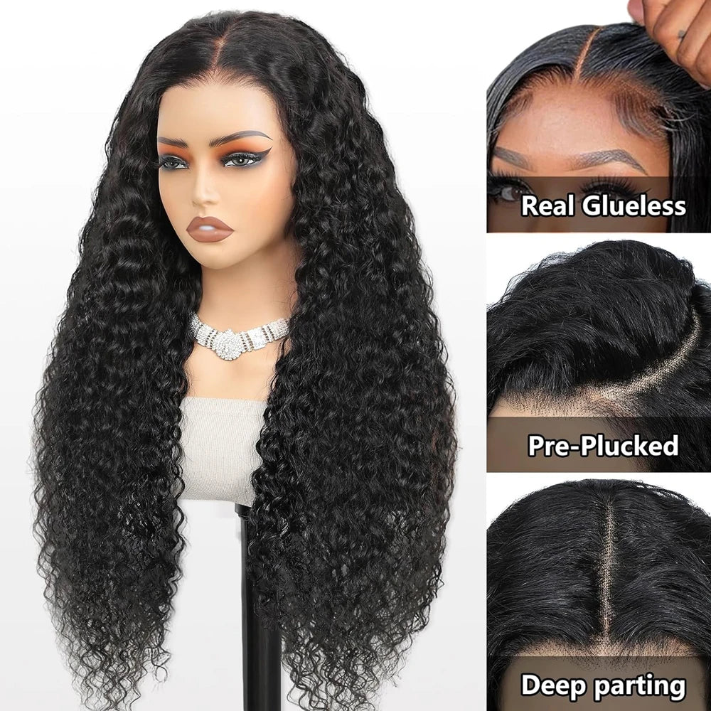 Glueless Deep Wave HD Lace Closure Wig | Pre-Plucked Human Hair Put On & Go - ANDYS