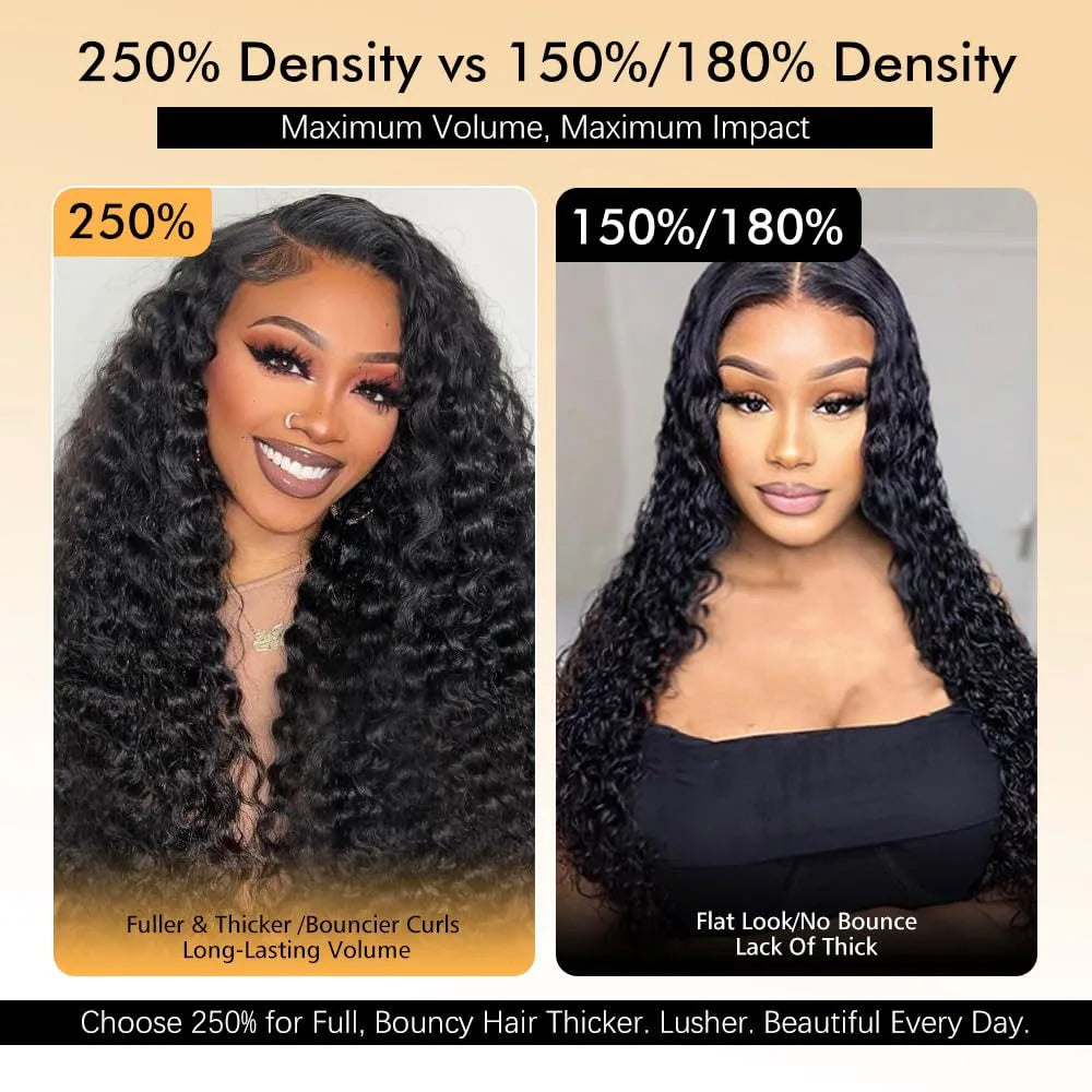 Glueless Deep Wave HD Lace Closure Wig | Pre-Plucked Human Hair Put On & Go - ANDYS