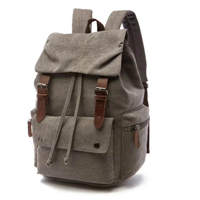 Unisex Classic Canvas Travel Backpack - Heavy-Duty College Laptop Bag & Anti-Theft School Pack