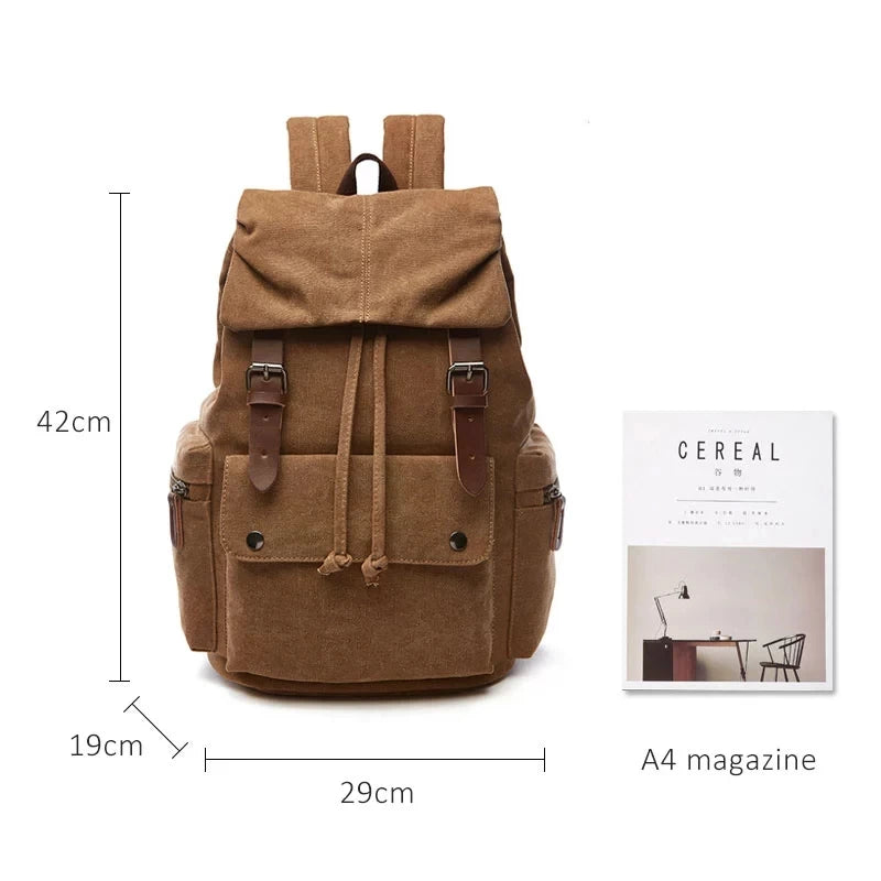 Unisex Classic Canvas Travel Backpack - Heavy-Duty College Laptop Bag & Anti-Theft School Pack