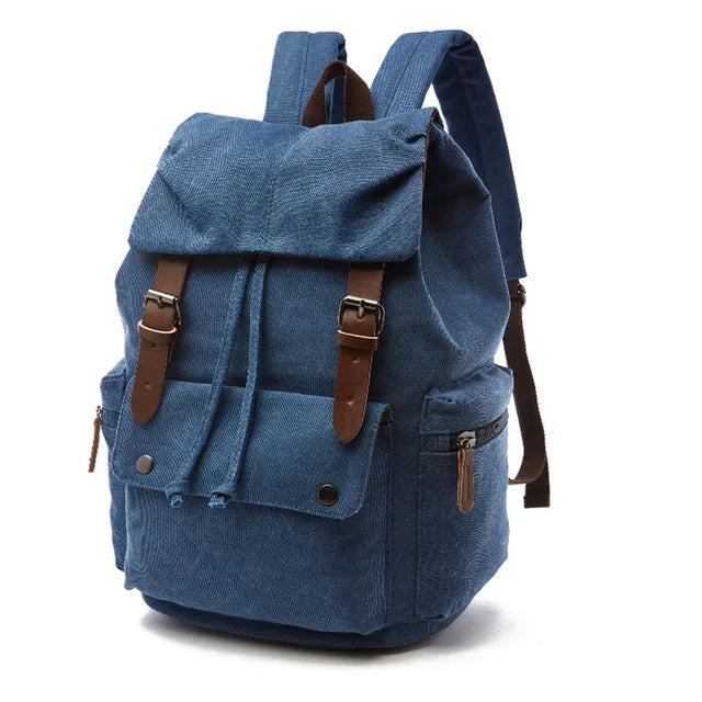 Unisex Classic Canvas Travel Backpack - Heavy-Duty College Laptop Bag & Anti-Theft School Pack