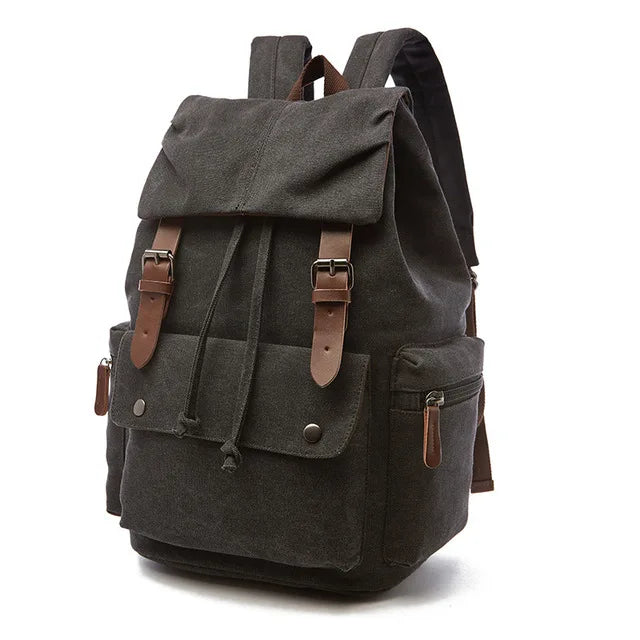 Unisex Classic Canvas Travel Backpack - Heavy-Duty College Laptop Bag & Anti-Theft School Pack