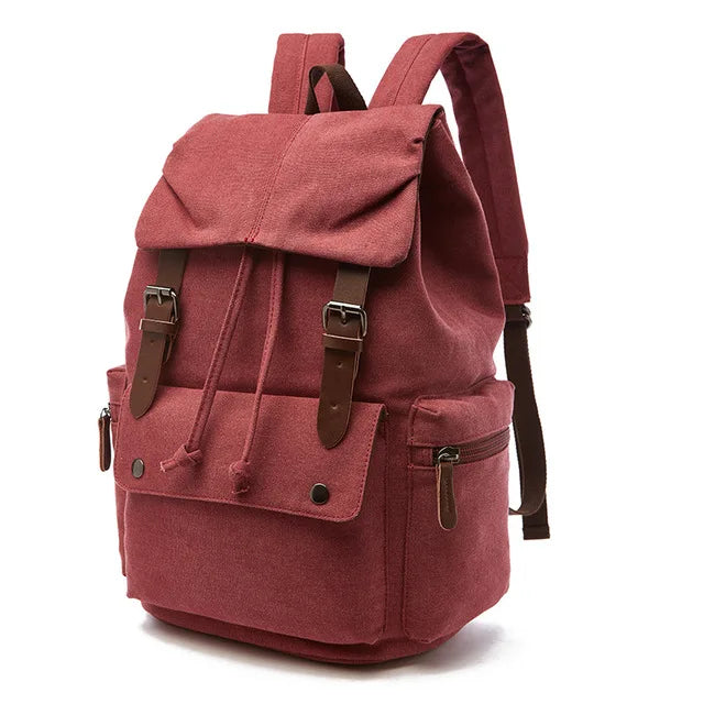 Unisex Classic Canvas Travel Backpack - Heavy-Duty College Laptop Bag & Anti-Theft School Pack