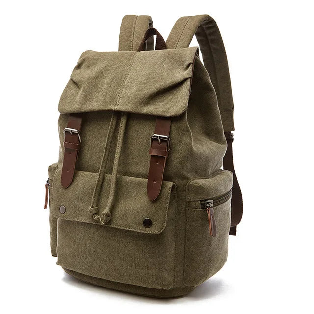 Unisex Classic Canvas Travel Backpack - Heavy-Duty College Laptop Bag & Anti-Theft School Pack
