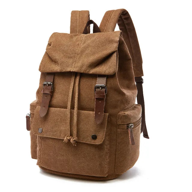 Unisex Classic Canvas Travel Backpack - Heavy-Duty College Laptop Bag & Anti-Theft School Pack