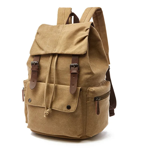 Unisex Classic Canvas Travel Backpack - Heavy-Duty College Laptop Bag & Anti-Theft School Pack
