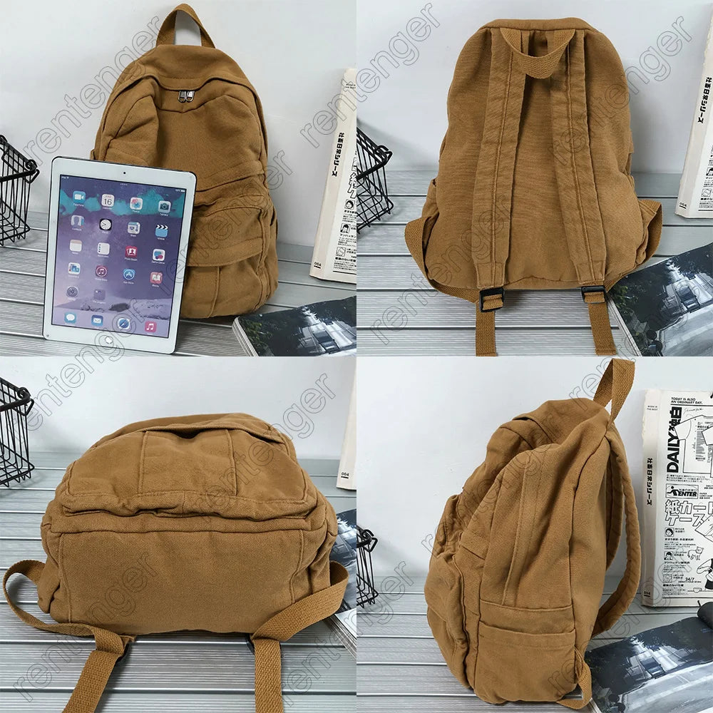 Vintage Canvas Laptop Backpack for Women