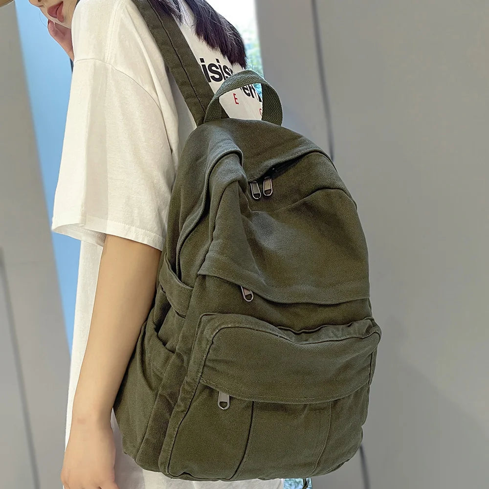 Vintage Canvas Laptop Backpack for Women