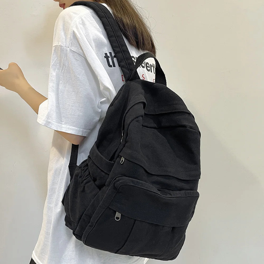 Vintage Canvas Laptop Backpack for Women