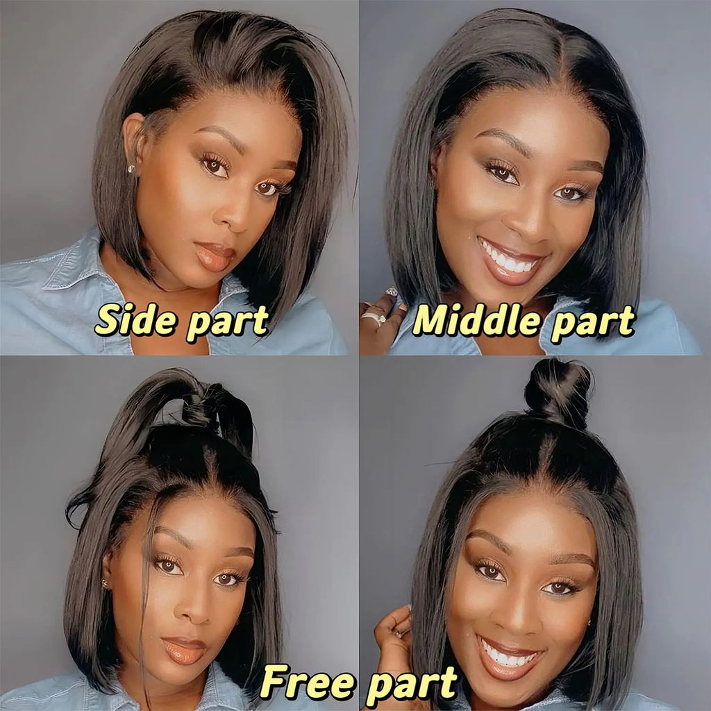180% Density Glueless HD Lace Front Bob Wig | Pre-Plucked Human Hair - ANDYS