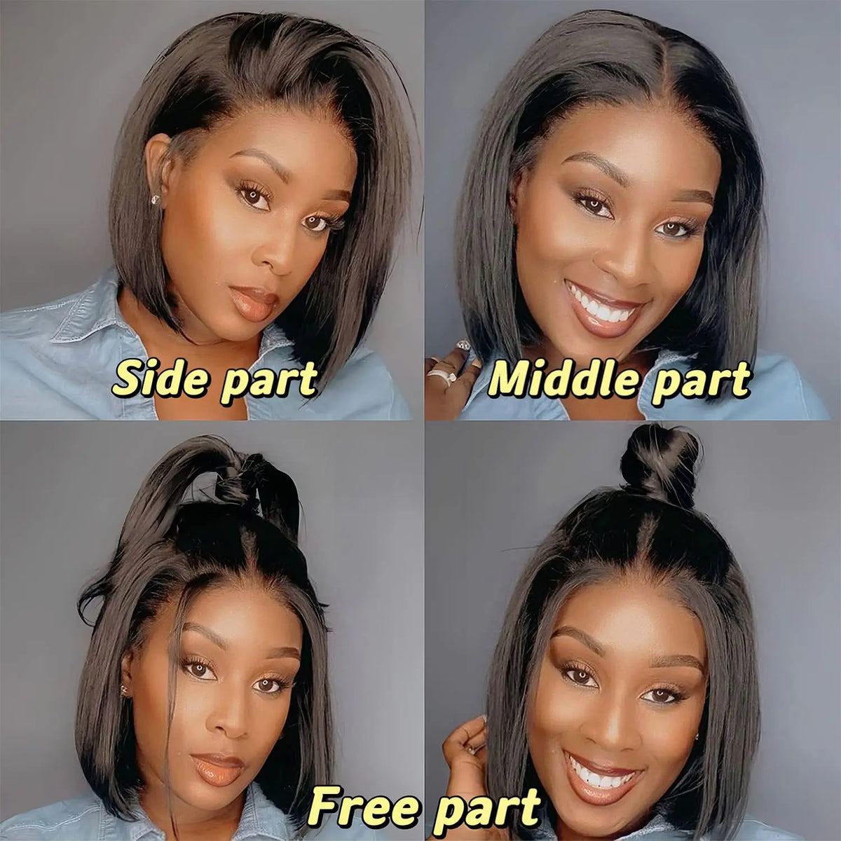 180% Density Glueless HD Lace Front Bob Wig | Pre-Plucked Human Hair - ANDYS