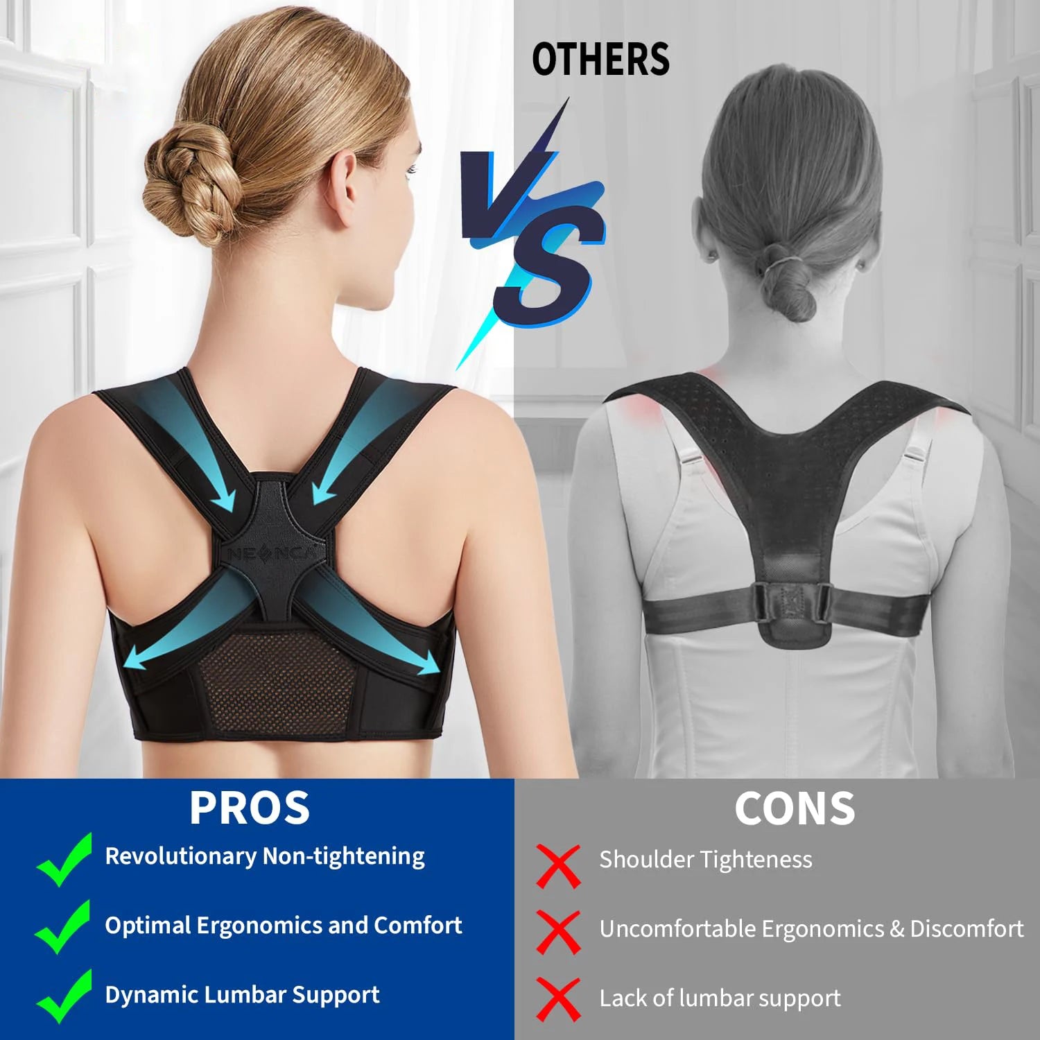 Adjustable Posture Corrector for Back Support | Breathable Shoulder Support Brace for Men & Women