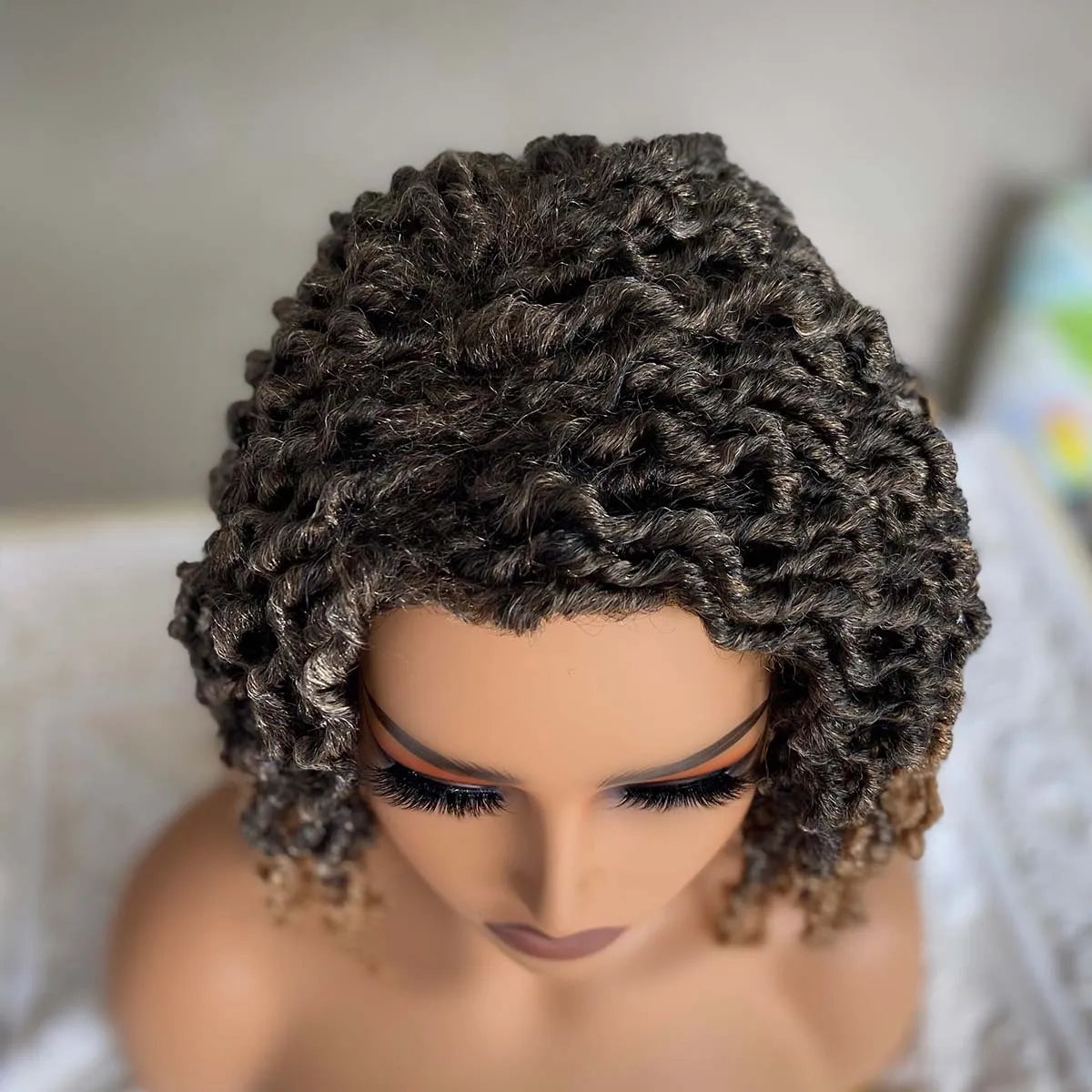 Short Goddess Faux Locs Wig | Synthetic Braided Crochet Dreadlock Hairpiece - ANDYS