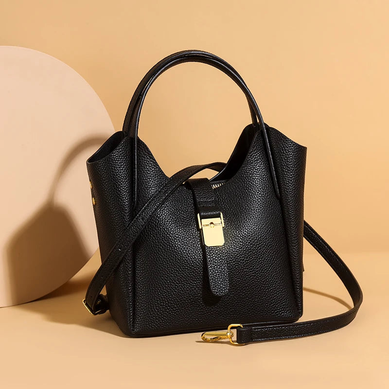 Retro Genuine Leather Crossbody Messenger Tote Bag