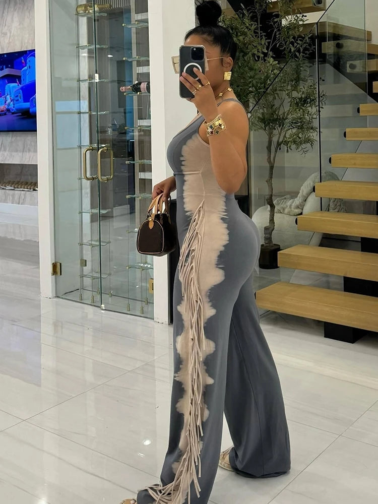 Women's Strapless Tassel Summer Jumpsuit