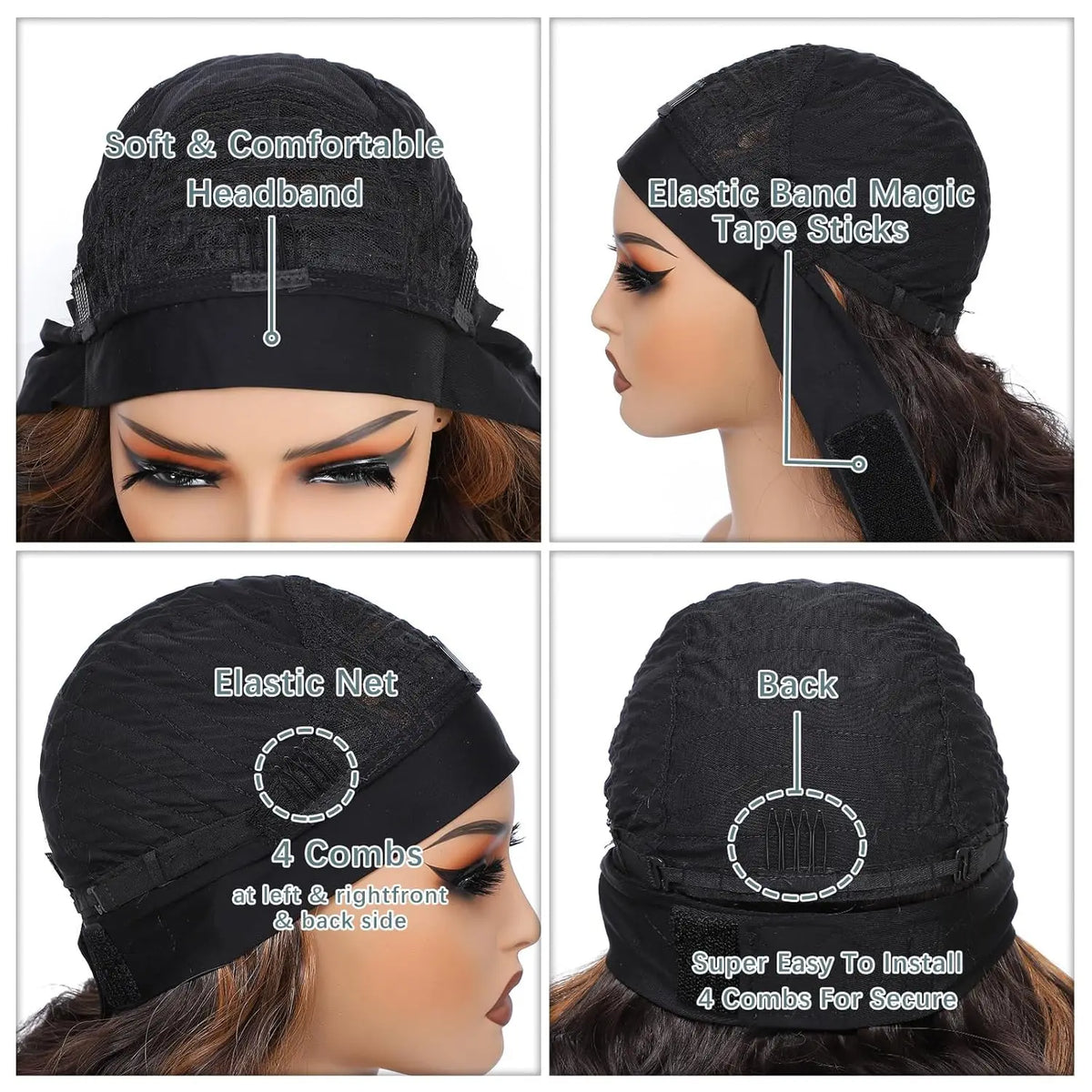 Long Wavy Headband Wig | Glueless Heat Resistant Synthetic Hair - ANDYS