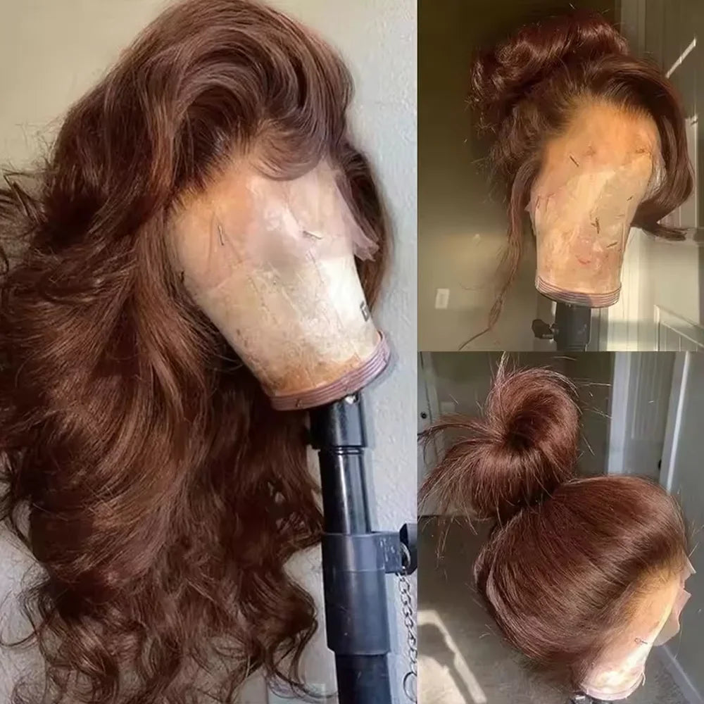 Chocolate Brown Body Wave HD Lace Front Wig | Glueless Human Hair - ANDYS