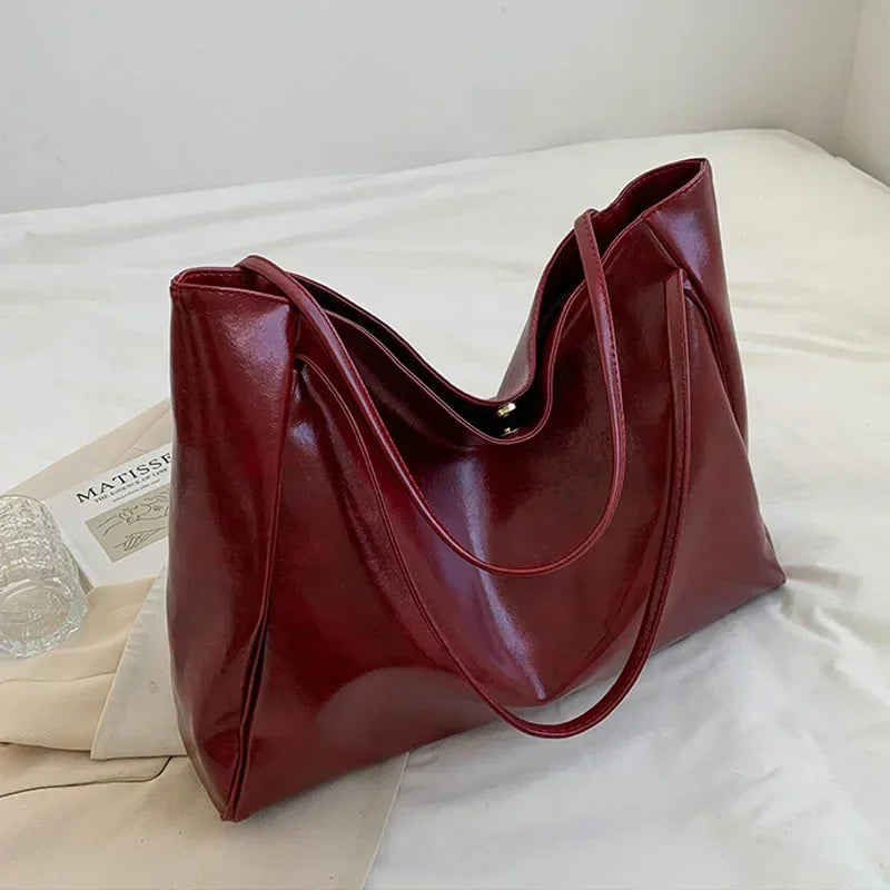 Retro Soft PU Leather Underarm Tote & Crossbody Bag
