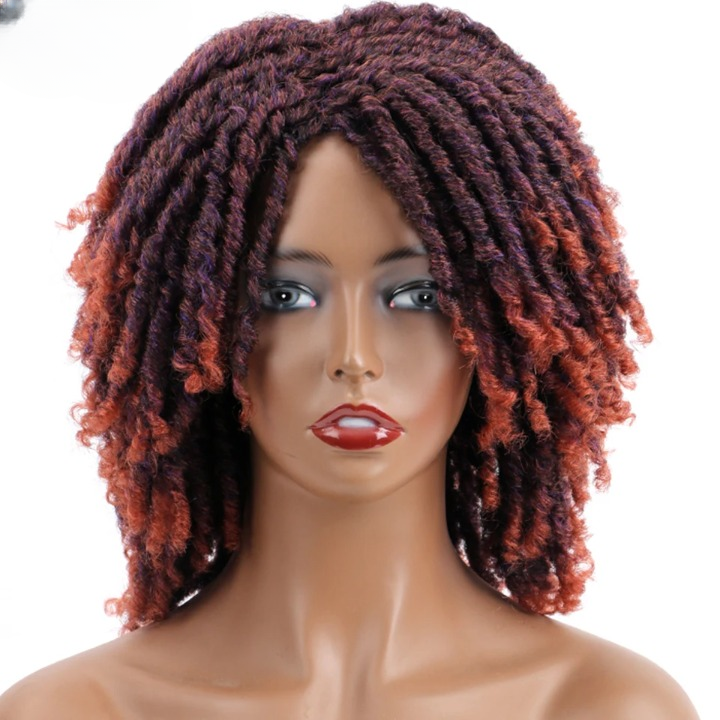 Short Dreadlock Faux Locs Twist Wig | 6-Inch Synthetic Afro Crochet Hair - ANDYS