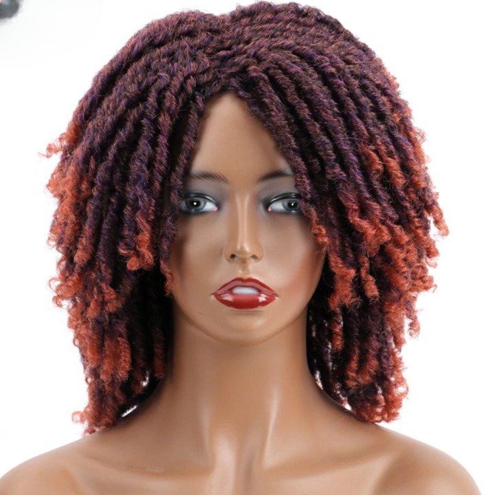 Short Dreadlock Faux Locs Twist Wig | 6-Inch Synthetic Afro Crochet Hair - ANDYS