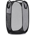 Collapsible Mesh Laundry Basket with Side Pocket