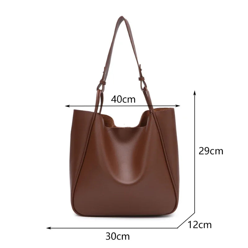 Minimalist Luxury Leather Large Capacity Tote Bag