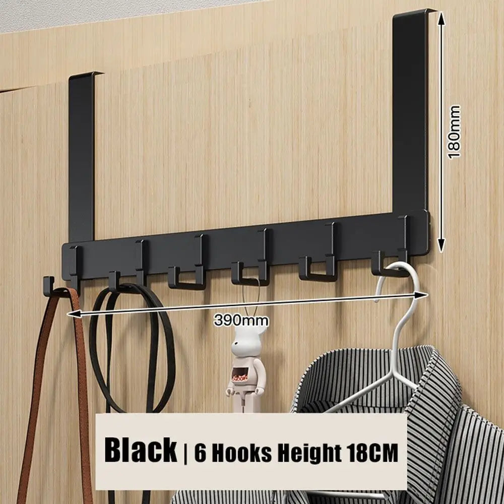 6-Hook Over-the-Door Organizer Rack | Heavy-Duty Hanger for Clothes, Coats, Hats, & Towels