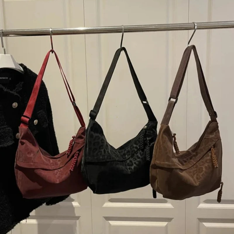 Women's Leopard Print Hobo Crossbody Bag (Large Capacity)