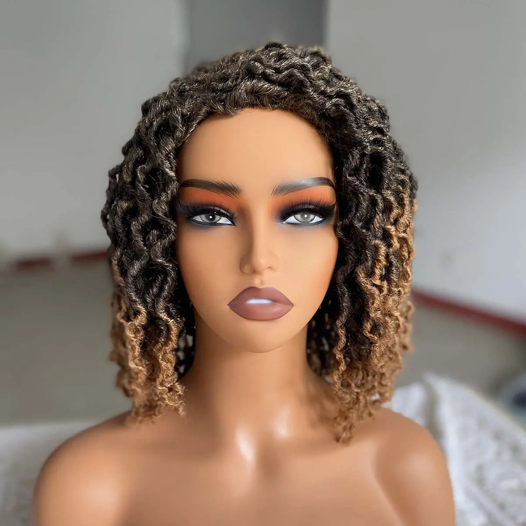 Short Goddess Faux Locs Wig | Synthetic Braided Crochet Dreadlock Hairpiece - ANDYS