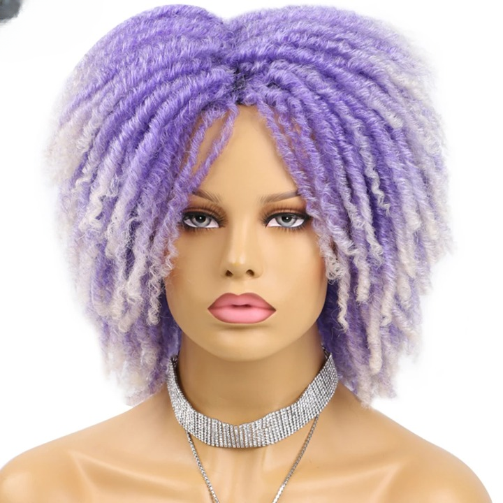 Short Dreadlock Faux Locs Twist Wig | 6-Inch Synthetic Afro Crochet Hair - ANDYS
