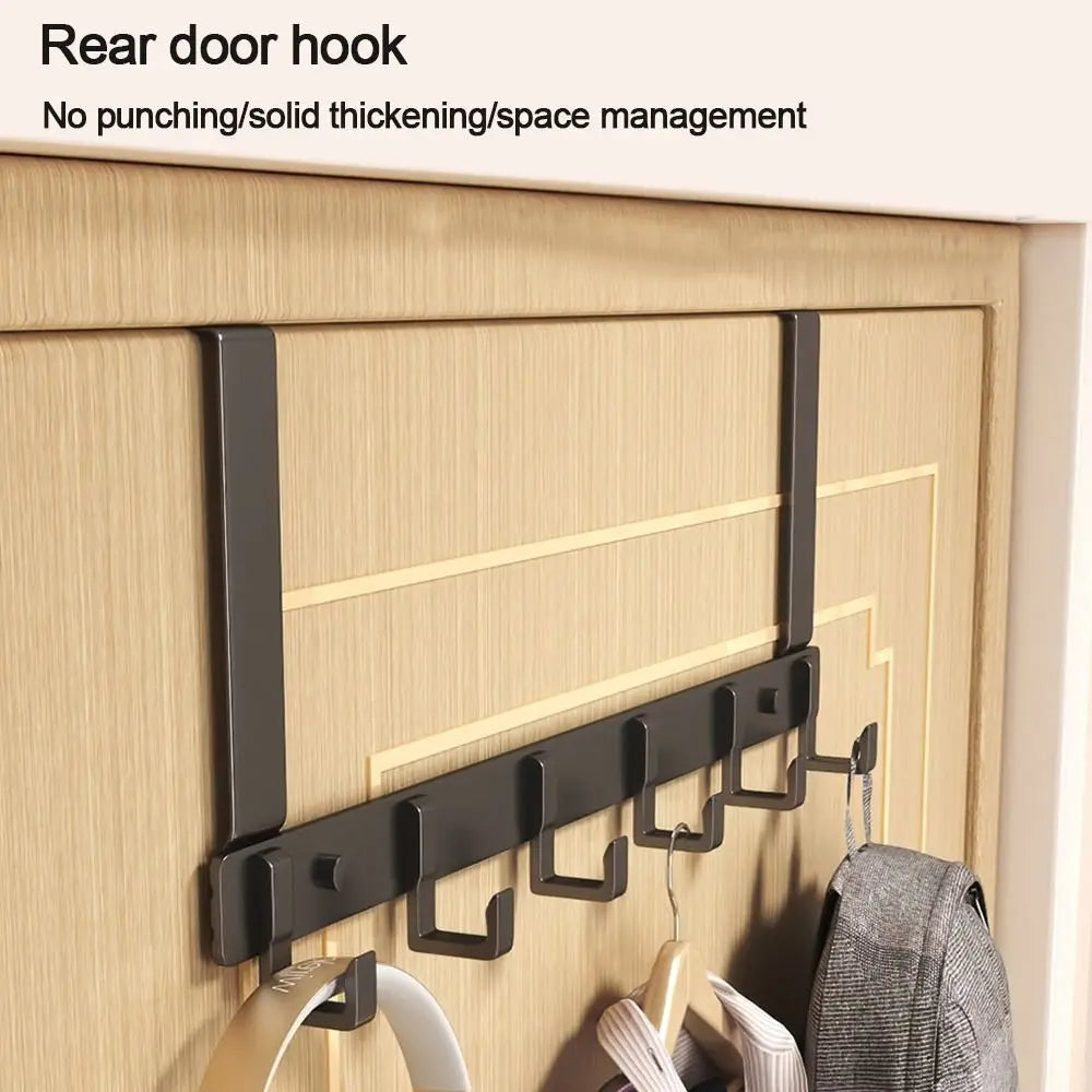 6-Hook Over-the-Door Organizer Rack | Heavy-Duty Hanger for Clothes, Coats, Hats, & Towels