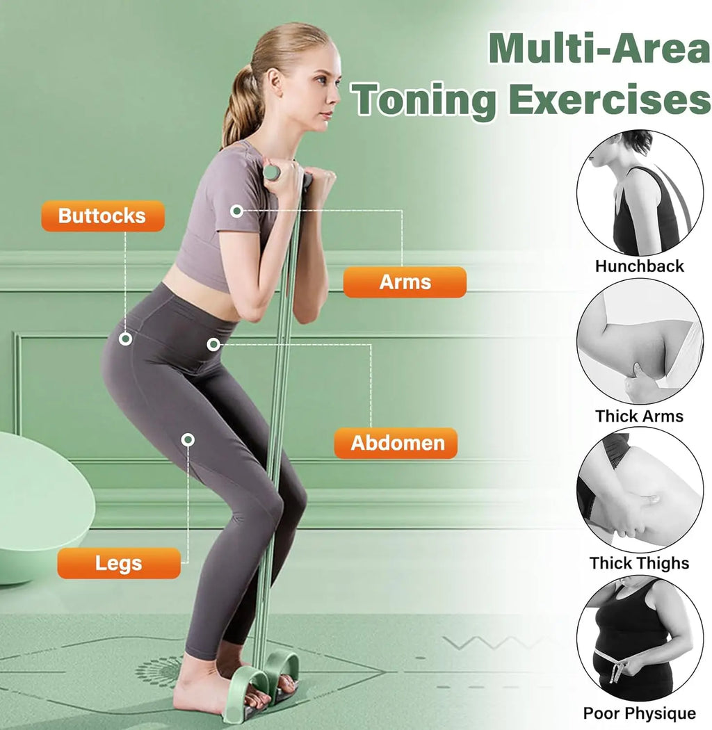 Pedal Resistance Band with Handles | Elastic Tension Rope Foot Pedal Puller