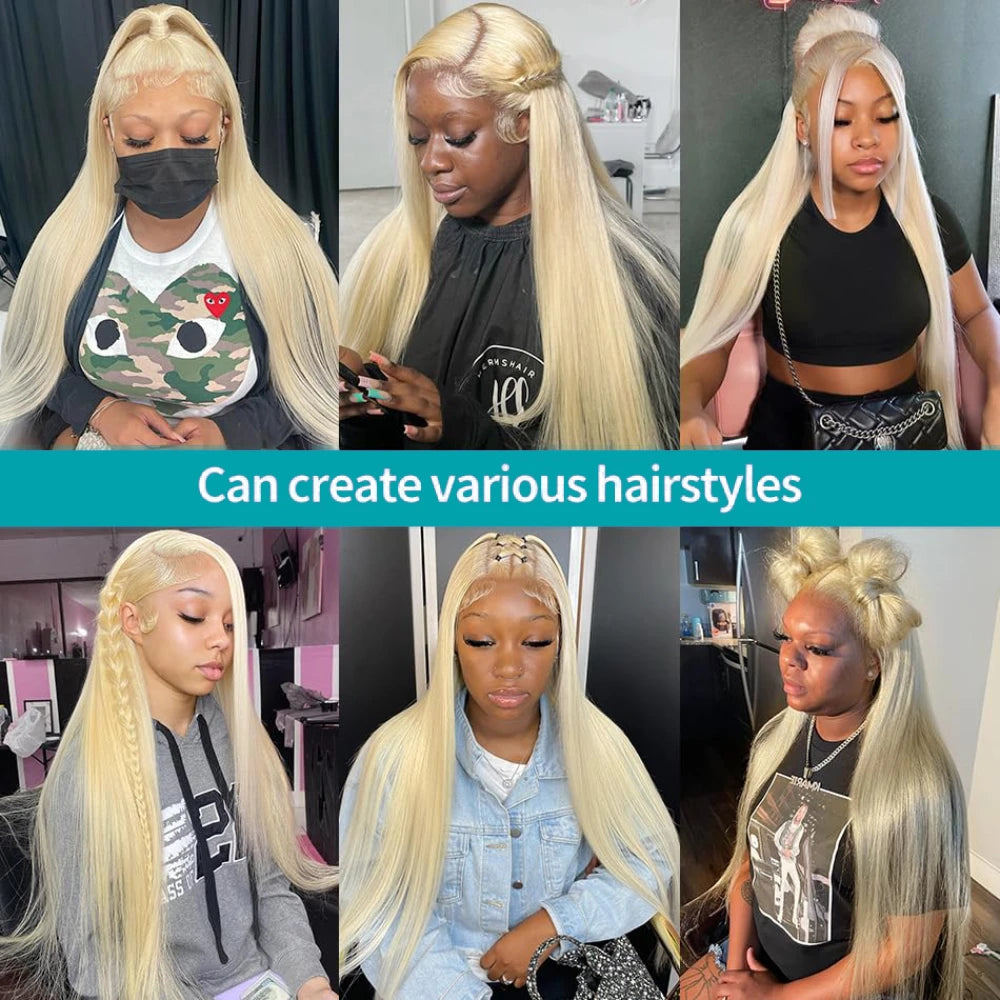 613 Blonde Straight Lace Front Wig | 13x4 & 13x6 HD Lace | Human Hair | 180% & 200% Density