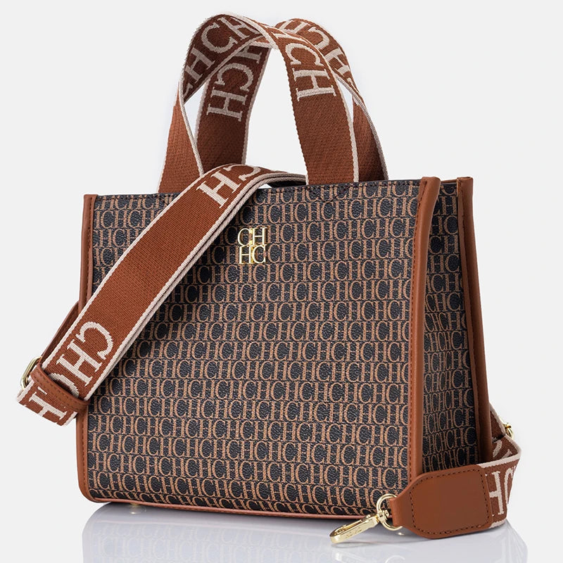 CH Luxury Designer Metal Logo Large Leather Handbag (2026 Edition)