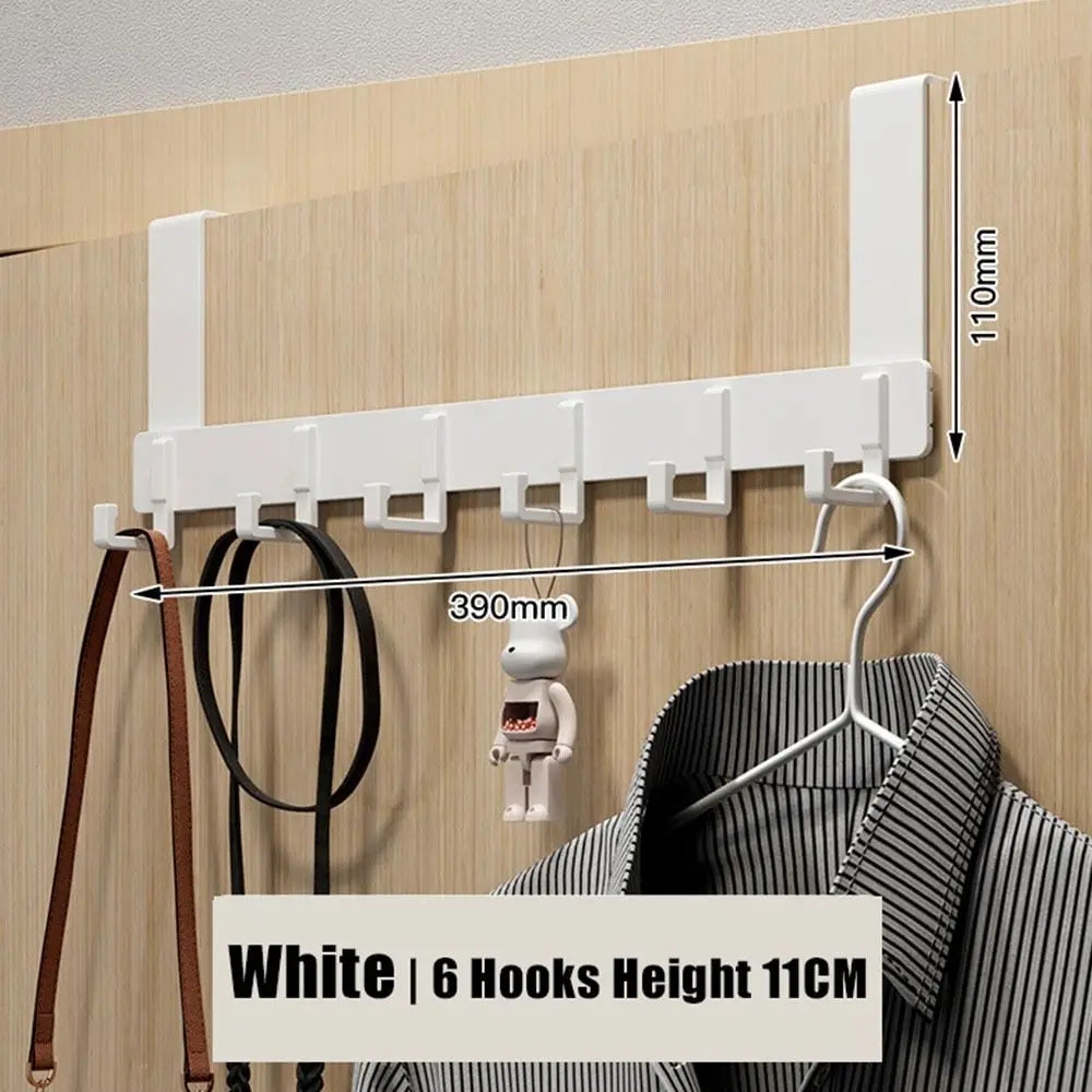 6-Hook Over-the-Door Organizer Rack | Heavy-Duty Hanger for Clothes, Coats, Hats, & Towels