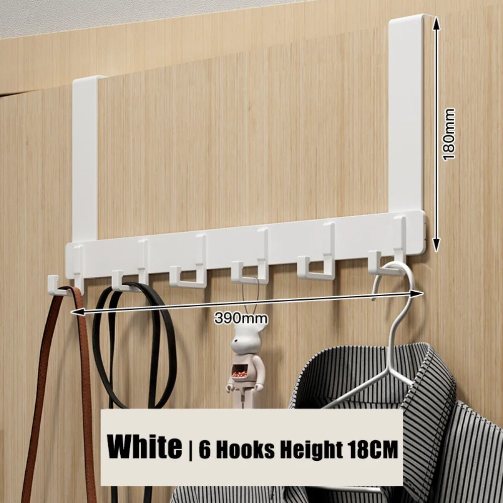 6-Hook Over-the-Door Organizer Rack | Heavy-Duty Hanger for Clothes, Coats, Hats, & Towels