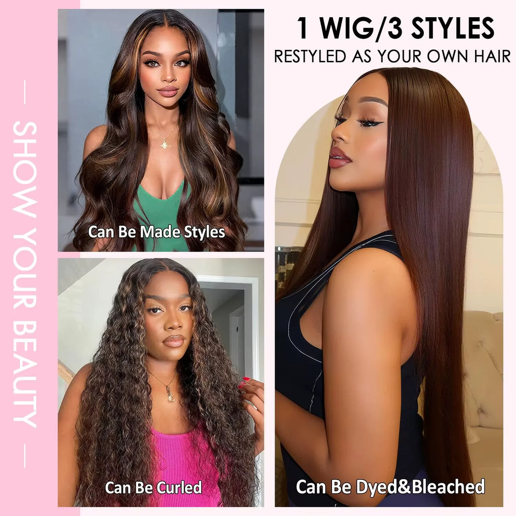 250% Density P1B/30 Highlight Ombre Straight Wig | 13x6 HD Lace Front Human Hair - ANDYS