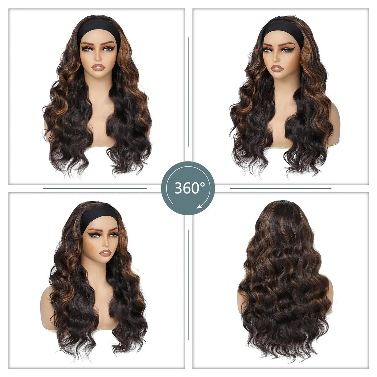 Long Wavy Headband Wig | Glueless Heat Resistant Synthetic Hair - ANDYS