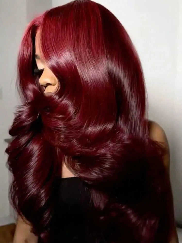 99J Burgundy Body Wave HD Lace Front Wig | Glueless Human Hair - ANDYS