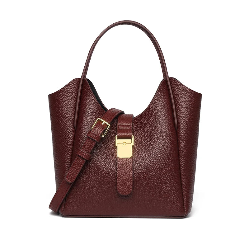 Retro Genuine Leather Crossbody Messenger Tote Bag